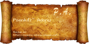 Psenkó Adony névjegykártya