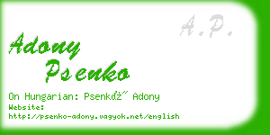 adony psenko business card